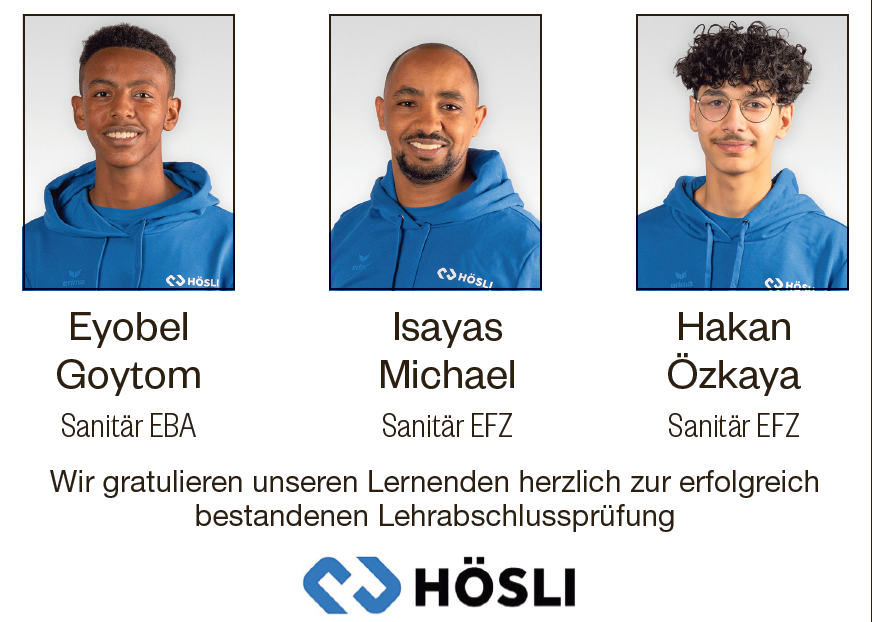 Herzliche Gratulation unseren Lehrabgängern